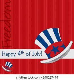 Patriotic Uncle Sam hat 4th of July card in vector format.