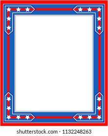 Patriotic United States flag symbols border with empty space for your text.