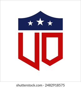 Patriotic UO Logo Design. Letter UO Patriotic American Logo Design for Political Campaign and any USA Event.