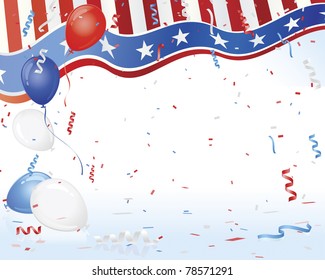 Patriotic USA Flag and Balloons