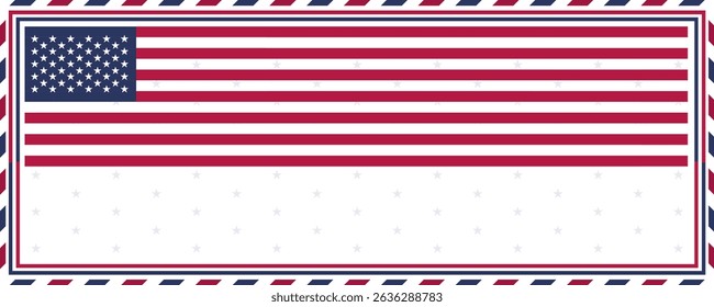 Patriotic USA Flag Border Template  Editable Text Area.