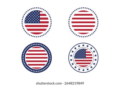 Patriotic USA Flag Designs with Star Border.