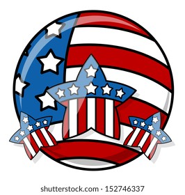 patriotic USA Flag Icon vector illustration