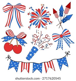 Patriotic USA Independence Day Elements Collection