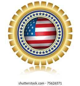 Patriotic USA label.Vector