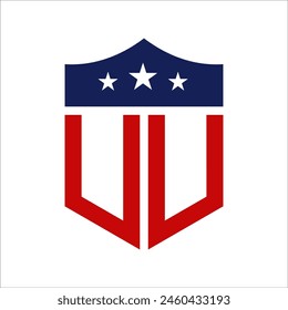 Patriotic UU Logo Design. Letter UU Patriotic American Logo Design for Political Campaign and any USA Event.