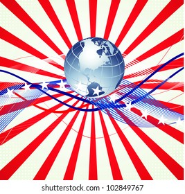 Patriotic wave background