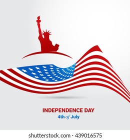 Patriotic wave background. 4th july american independence day abstract background. fourth july backdrop. vector illustration