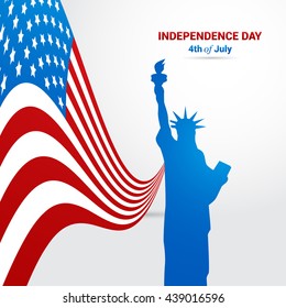 Patriotic wave background. 4th july american independence day abstract background. fourth july backdrop. vector illustration