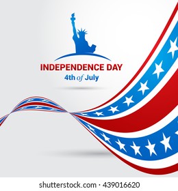 Patriotic wave background. 4th july american independence day abstract background. fourth july backdrop. vector illustration