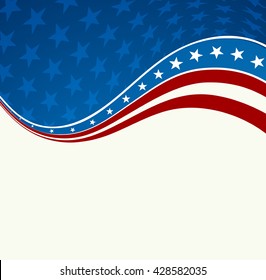 Patriotic wave background. USA flag. Independence Day banner.