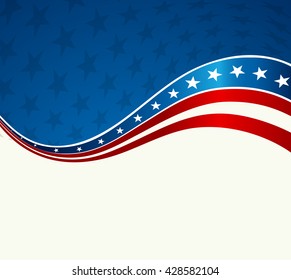 Patriotic wave background. USA flag. Independence Day banner.