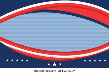 Patriotic Wavy Stripes and Star Border