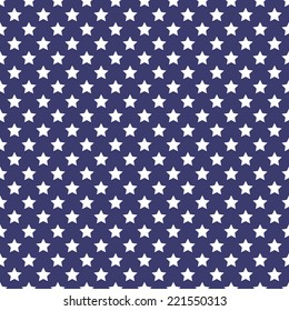 Patriotic white and blue geometric seamless patterns. Vector set with American symbols. USA flag.