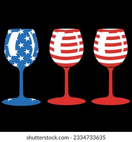 Patriotic wine glass funny 4th of july t-shirt design