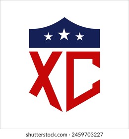 Patriotic XC Logo Design. Letter XC Patriotic American Logo Design for Political Campaign and any USA Event.