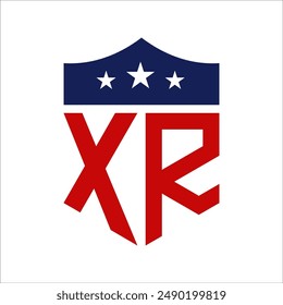 Patriotic XR Logo Design. Letter XR Patriotic American Logo Design for Political Campaign and any USA Event.