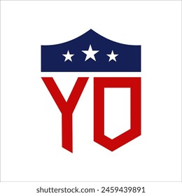 Patriotic YO Logo Design. Letter YO Patriotic American Logo Design for Political Campaign and any USA Event.