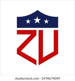 Patriotic ZU Logo Design. Brief ZU Patriotic American Logo Design für politische Kampagne und jede US-Veranstaltung.