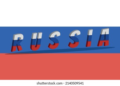 Patriotism concept: flag of russia with letters in colors of the flag