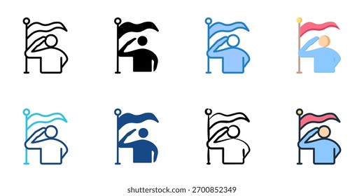 Patriotism icon set multiple style collection 
