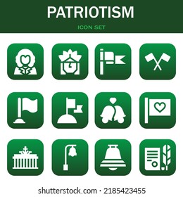 patriotism icon set. Vector  illustrations related with George washington, Indian and Flag