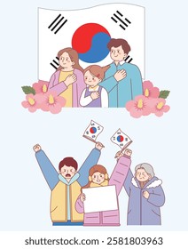 Patriotism, Korea, Three Days, Liberation Day, Liberation Day, Taegukgi, Mugunghwa, Mansae, Independence, Liberation, Anniversary, National Holiday, Courage, Nation, Korea, Freedom