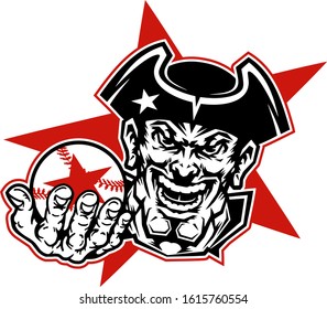 patriots baseball team mascot player for school, college or league