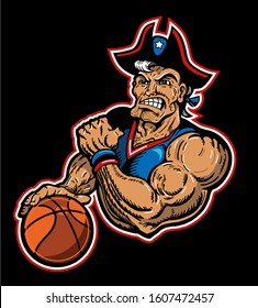 patriots basketball team mascot player for school, college or league