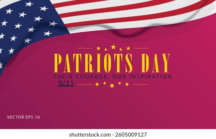 Patriots Day Celebration Background with American Flag