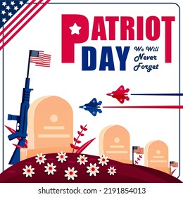 Patriot's Day, We Will Never Forget. Commemorating Soldier's Grave, Perfect For Events
