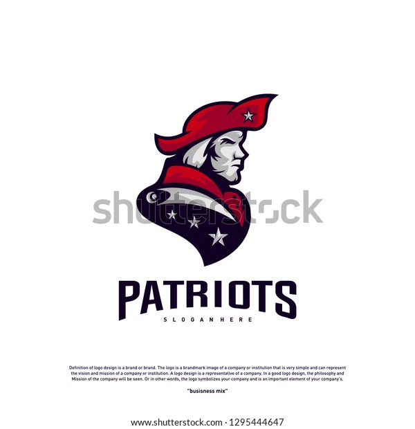 Patriots Logo Design Vector Head Patriots Stock Vector Royalty Free 1295444647
