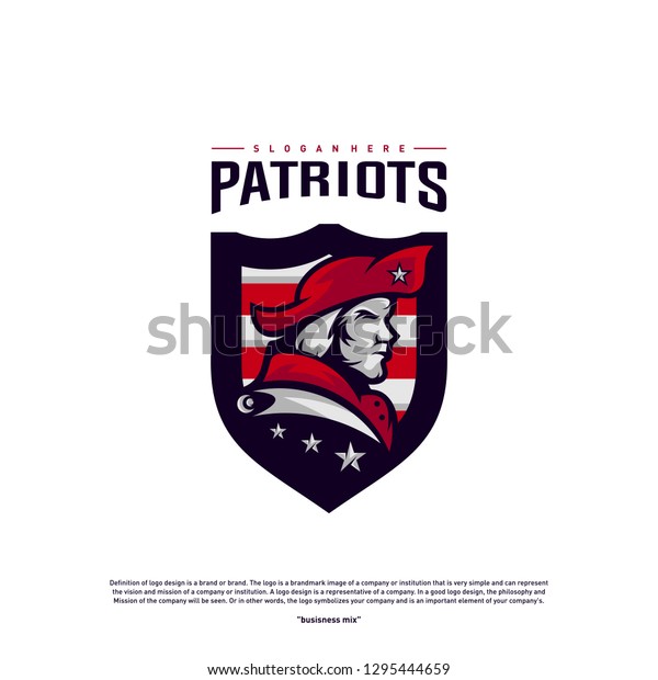 Patriots Logo Design Vector Head Patriots Stock Vector Royalty Free 1295444659