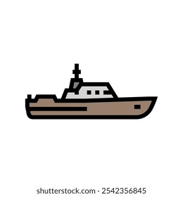 patrol boat ship color icon vector. patrol boat ship sign. isolated symbol illustration