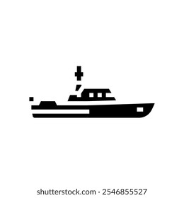 patrol boat ship glyph icon vector. patrol boat ship sign. isolated symbol illustration