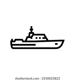 patrol boat ship line icon vector. patrol boat ship sign. isolated contour symbol black illustration