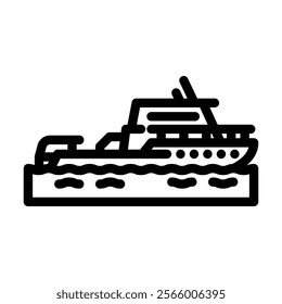 patrol boat ship transport marine line icon vector. patrol boat ship transport marine sign. isolated contour symbol black illustration