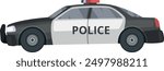 Patrol car side view. Police transport icon