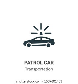 Patrol car vector icon on white background. Flat vector patrol car icon symbol sign from modern transportation collection for mobile concept and web apps design.