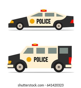 Patrol Cars Two Police Vehicles Vector Stock Vector (Royalty Free ...