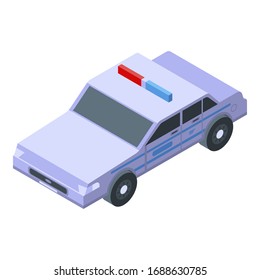 Patrol police car icon. Isometric of patrol police car vector icon for web design isolated on white background