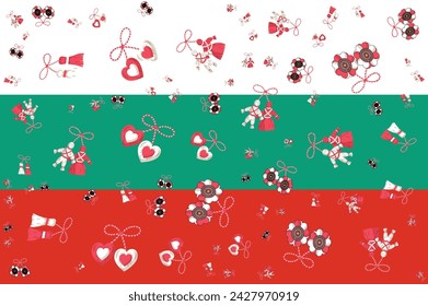 patron of the baba marta festival on the flag of bulgaria