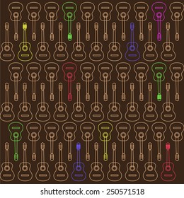 patron of classical guitars in two colors