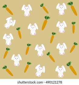 Patron white bunny with carrots