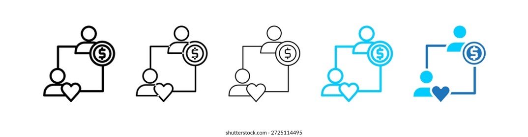 Patronagem Diferente Conjunto de Ícones Ilustração