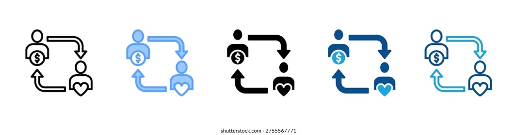 Patronage icon multiple style and collection