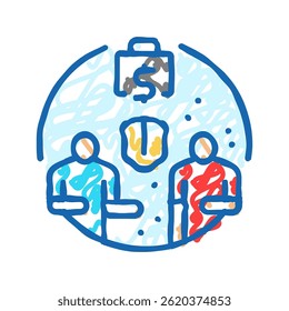 patronage money business cash doodle icon sketch vector. patronage money business cash sign. isolated symbol illustration