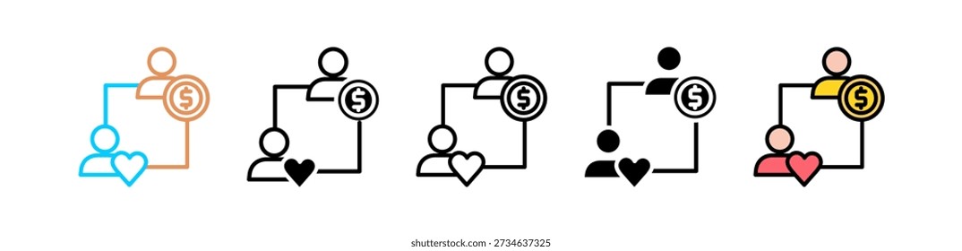 Patronage Multiple Style Icon Set Illustration