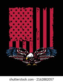 Patrotic American flag eagle t shirt