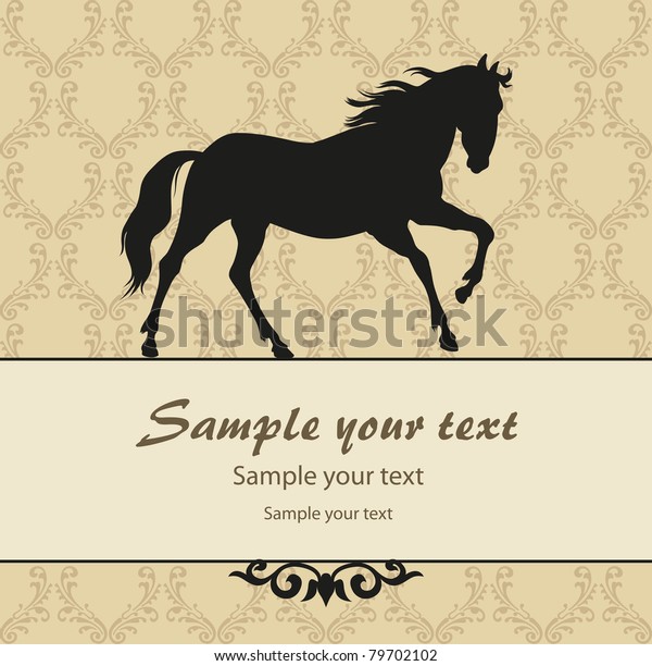 Patten background with horse vector